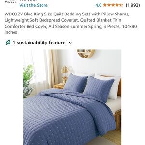 WDCOZY KING SIZE BLUE BEDDING SET WITH SHAMS